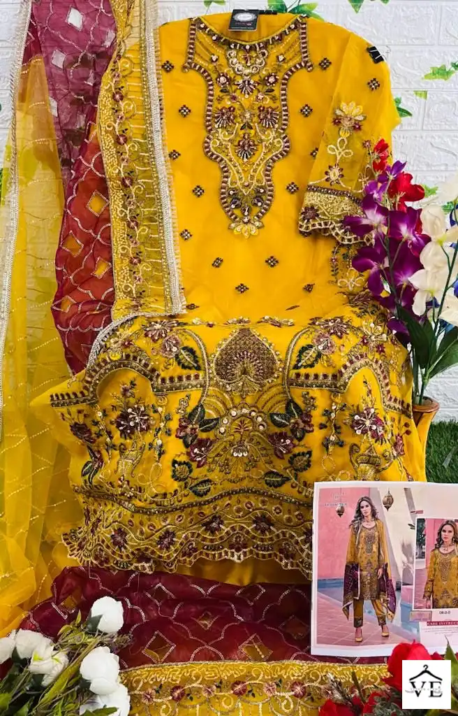 Hoor Tex Or-13 Heavy Organza Wholesale Pakistani Suit Catalog — Wholesale Salwar Suits, MPA wholesale from Surat - Gallery Image 12