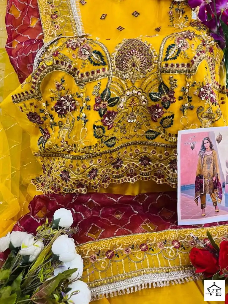 Hoor Tex Or-13 Heavy Organza Wholesale Pakistani Suit Catalog — Wholesale Salwar Suits, MPA wholesale from Surat - Gallery Image 13
