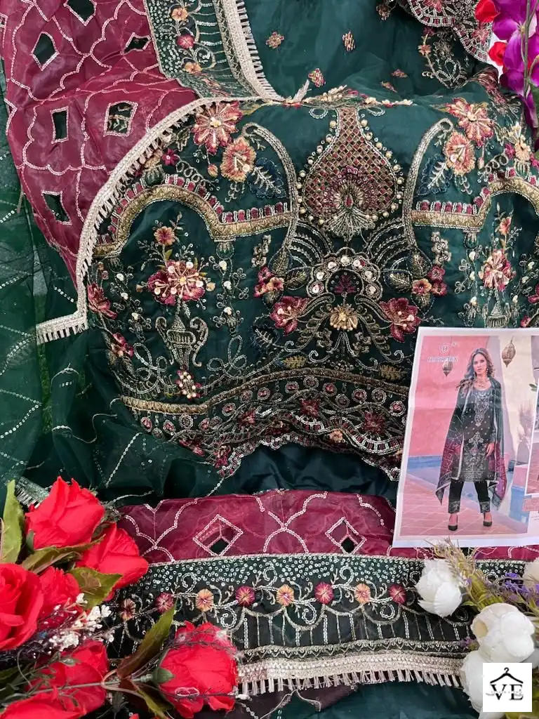Hoor Tex Or-13 Heavy Organza Wholesale Pakistani Suit Catalog — Wholesale Salwar Suits, MPA wholesale from Surat — view 15