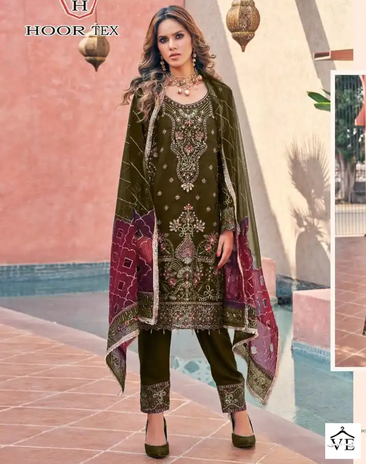 Hoor Tex Or-13 Heavy Organza Wholesale Pakistani Suit Catalog — Wholesale Salwar Suits, MPA wholesale from Surat - Gallery Image 4