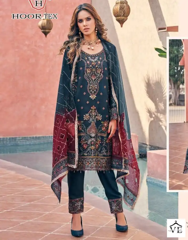 Hoor Tex Or-13 Heavy Organza Wholesale Pakistani Suit Catalog — Wholesale Salwar Suits, MPA wholesale from Surat - Gallery Image 2