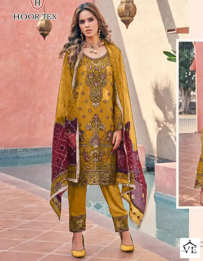 Hoor Tex Or-13 Heavy Organza Wholesale Pakistani Suit Catalog — Wholesale Salwar Suits, MPA wholesale from Surat — view 1