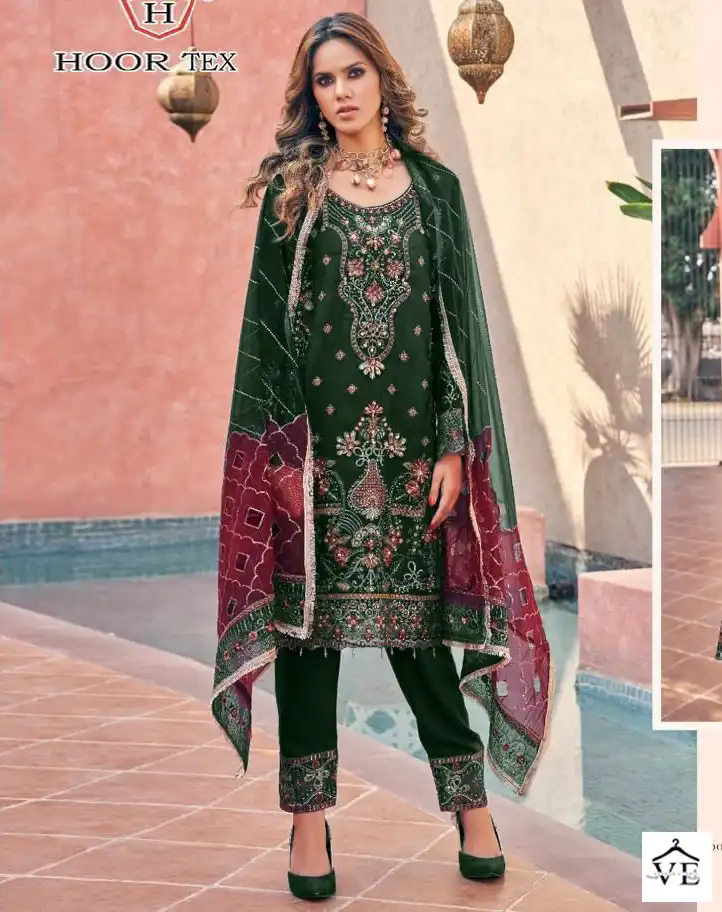 Hoor Tex Or-13 Heavy Organza Wholesale Pakistani Suit Catalog — Wholesale Salwar Suits, MPA wholesale from Surat - Gallery Image 3