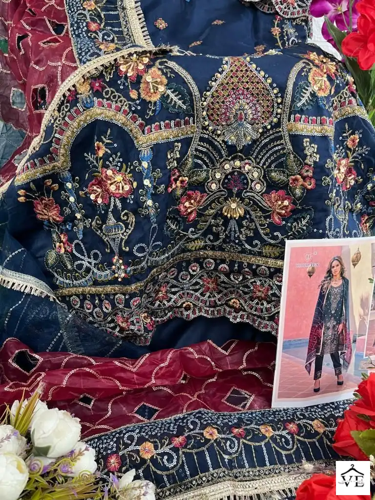 Hoor Tex Or-13 Heavy Organza Wholesale Pakistani Suit Catalog — Wholesale Salwar Suits, MPA wholesale from Surat - Gallery Image 9