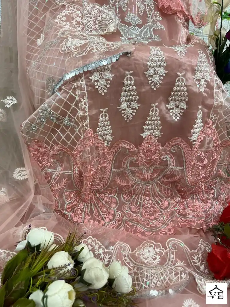 Hoor Tex Or-21 Heavy Organza Wholesale Pakistani Suit Catalog — Wholesale Salwar Suits, MPA wholesale from Surat - Gallery Image 11