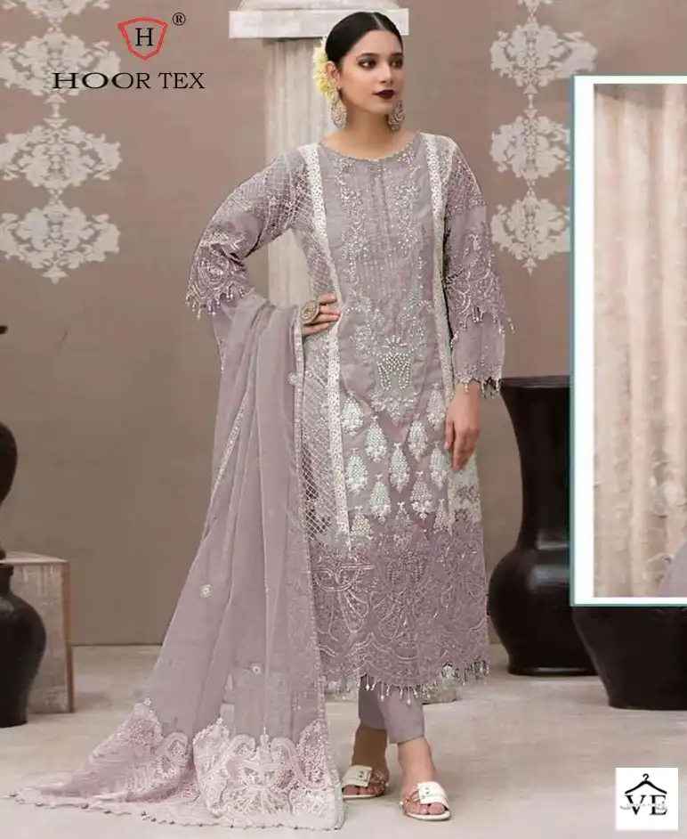 Hoor Tex Or-21 Heavy Organza Wholesale Pakistani Suit Catalog — Wholesale Salwar Suits, MPA wholesale from Surat - Gallery Image 3