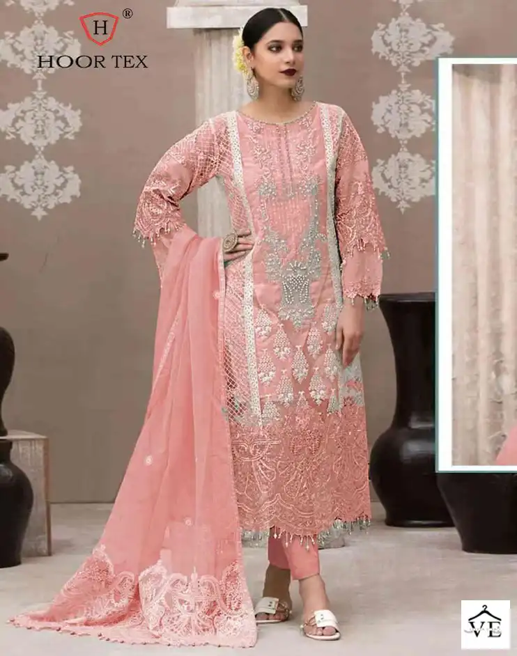 Hoor Tex Or-21 Heavy Organza Wholesale Pakistani Suit Catalog — Wholesale Salwar Suits, MPA wholesale from Surat - Gallery Image 4