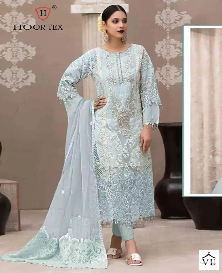 Hoor Tex Or-21 Heavy Organza Wholesale Pakistani Suit Catalog — Wholesale Salwar Suits, MPA wholesale from Surat - Gallery Image 2