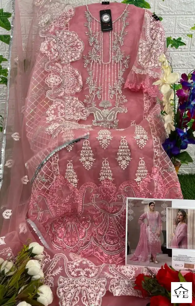 Hoor Tex Or-21 Heavy Organza Wholesale Pakistani Suit Catalog — Wholesale Salwar Suits, MPA wholesale from Surat - Gallery Image 12