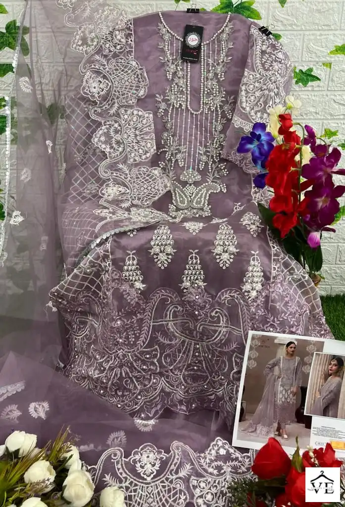 Hoor Tex Or-21 Heavy Organza Wholesale Pakistani Suit Catalog — Wholesale Salwar Suits, MPA wholesale from Surat - Gallery Image 6
