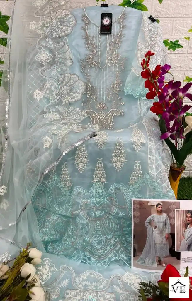 Hoor Tex Or-21 Heavy Organza Wholesale Pakistani Suit Catalog — Wholesale Salwar Suits, MPA wholesale from Surat - Gallery Image 8