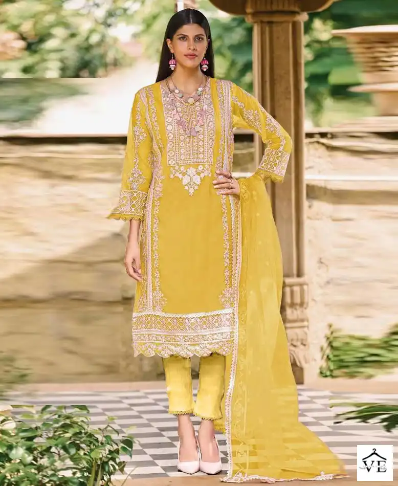 Hoor Tex Or-7 Heavy Organza Wholesale Pakistani Suit Catalog — Wholesale Salwar Suits, MPA wholesale from Surat — view 1