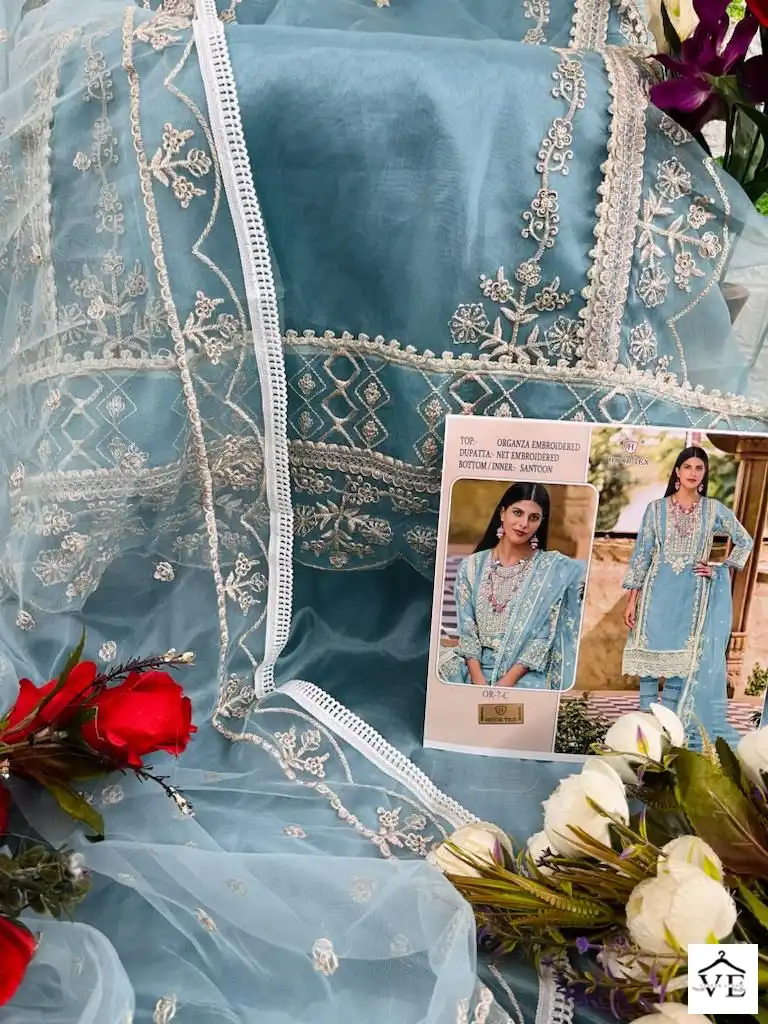 Hoor Tex Or-7 Heavy Organza Wholesale Pakistani Suit Catalog — Wholesale Salwar Suits, MPA wholesale from Surat - Gallery Image 10