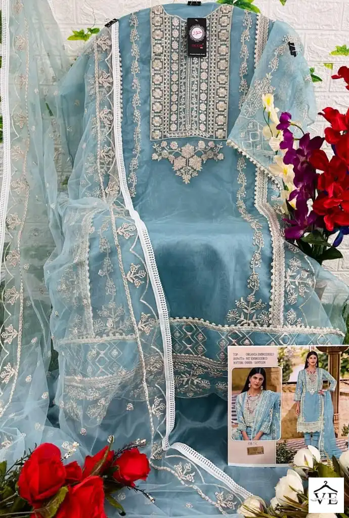 Hoor Tex Or-7 Heavy Organza Wholesale Pakistani Suit Catalog — Wholesale Salwar Suits, MPA wholesale from Surat - Gallery Image 11