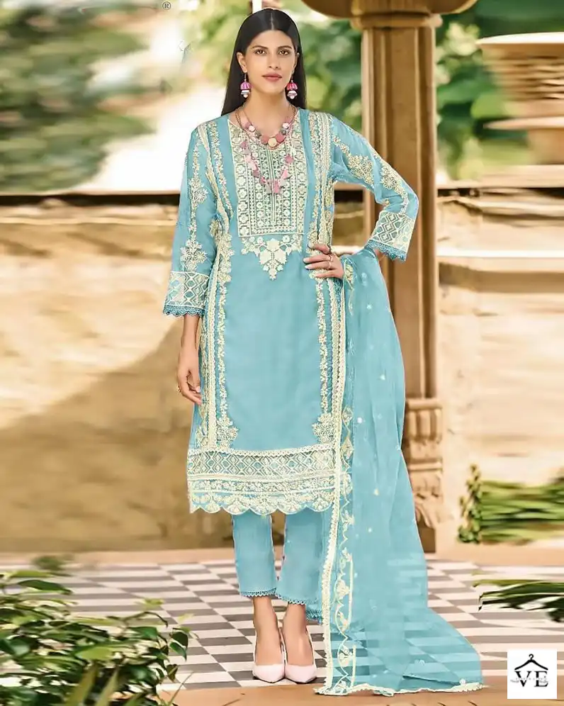 Hoor Tex Or-7 Heavy Organza Wholesale Pakistani Suit Catalog — Wholesale Salwar Suits, MPA wholesale from Surat - Gallery Image 4