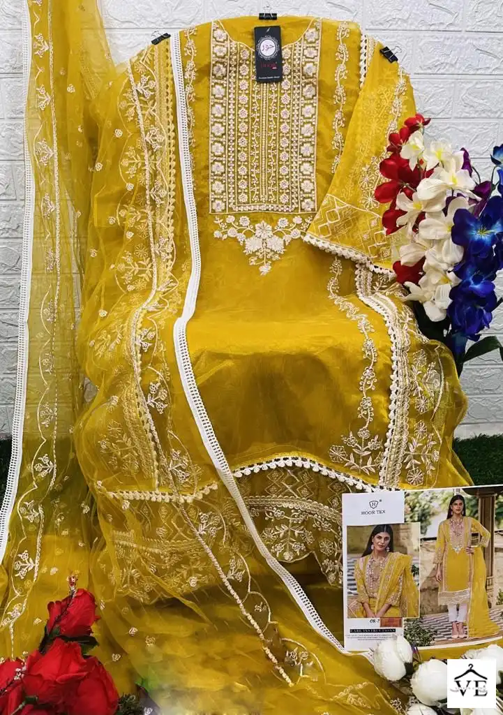 Hoor Tex Or-7 Heavy Organza Wholesale Pakistani Suit Catalog — Wholesale Salwar Suits, MPA wholesale from Surat - Gallery Image 7