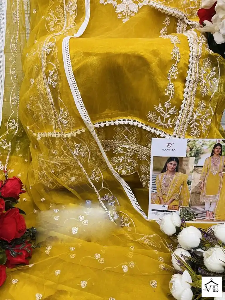 Hoor Tex Or-7 Heavy Organza Wholesale Pakistani Suit Catalog — Wholesale Salwar Suits, MPA wholesale from Surat - Gallery Image 6