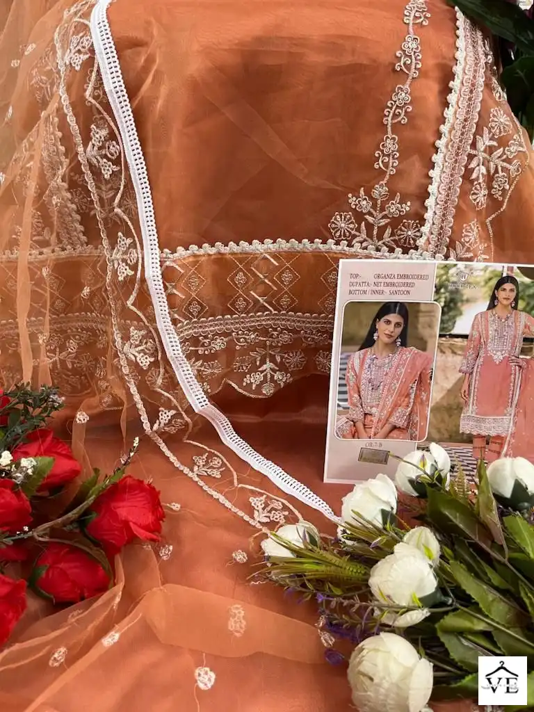 Hoor Tex Or-7 Heavy Organza Wholesale Pakistani Suit Catalog — Wholesale Salwar Suits, MPA wholesale from Surat - Gallery Image 8