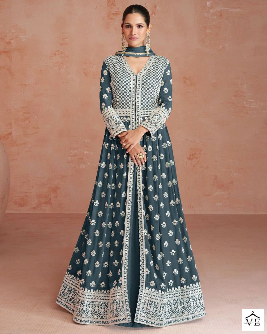 Aashirwad Orchid Real Georgette Wholesale Designer Readymade Salwar Suit Catalog — Wholesale Salwar Suits, Aashirwad Creation wholesale from Surat — view 1