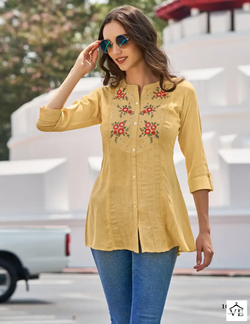 Lymi Paradise Vol 2 Airjet Rayon Wholesale Tunics Catalog — Wholesale Kurtis, MPA wholesale from Surat — view 1