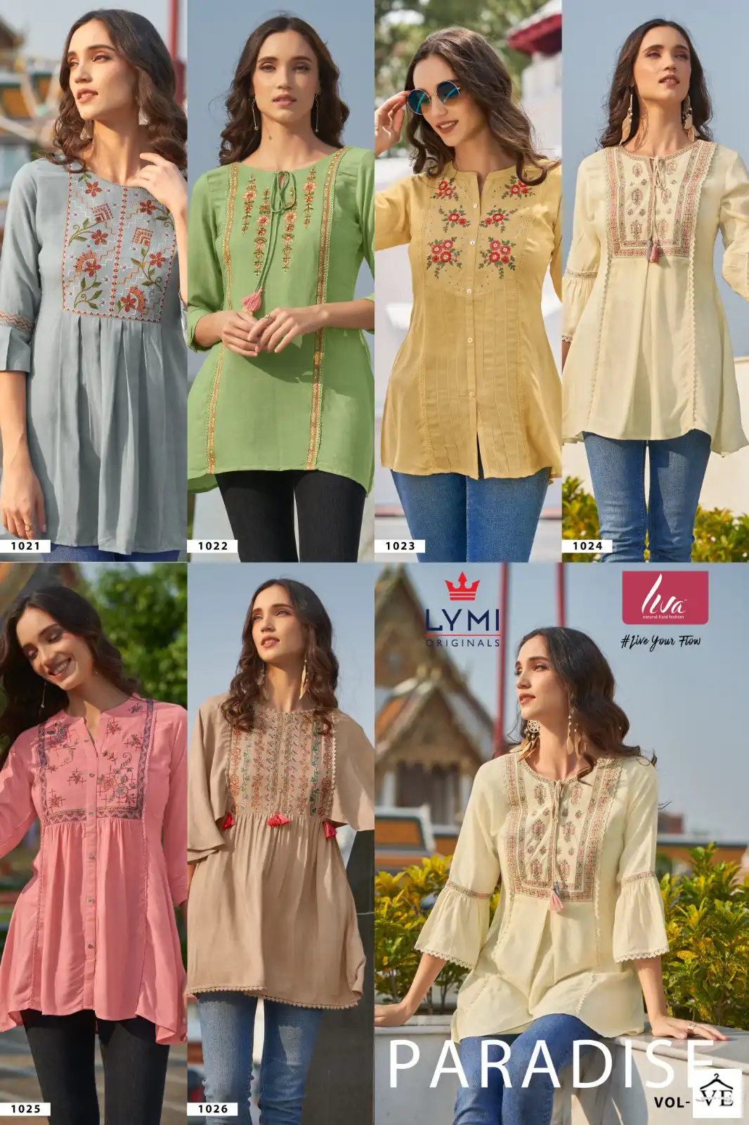 Lymi Paradise Vol 2 Airjet Rayon Wholesale Tunics Catalog — Wholesale Kurtis, MPA wholesale from Surat — view 8