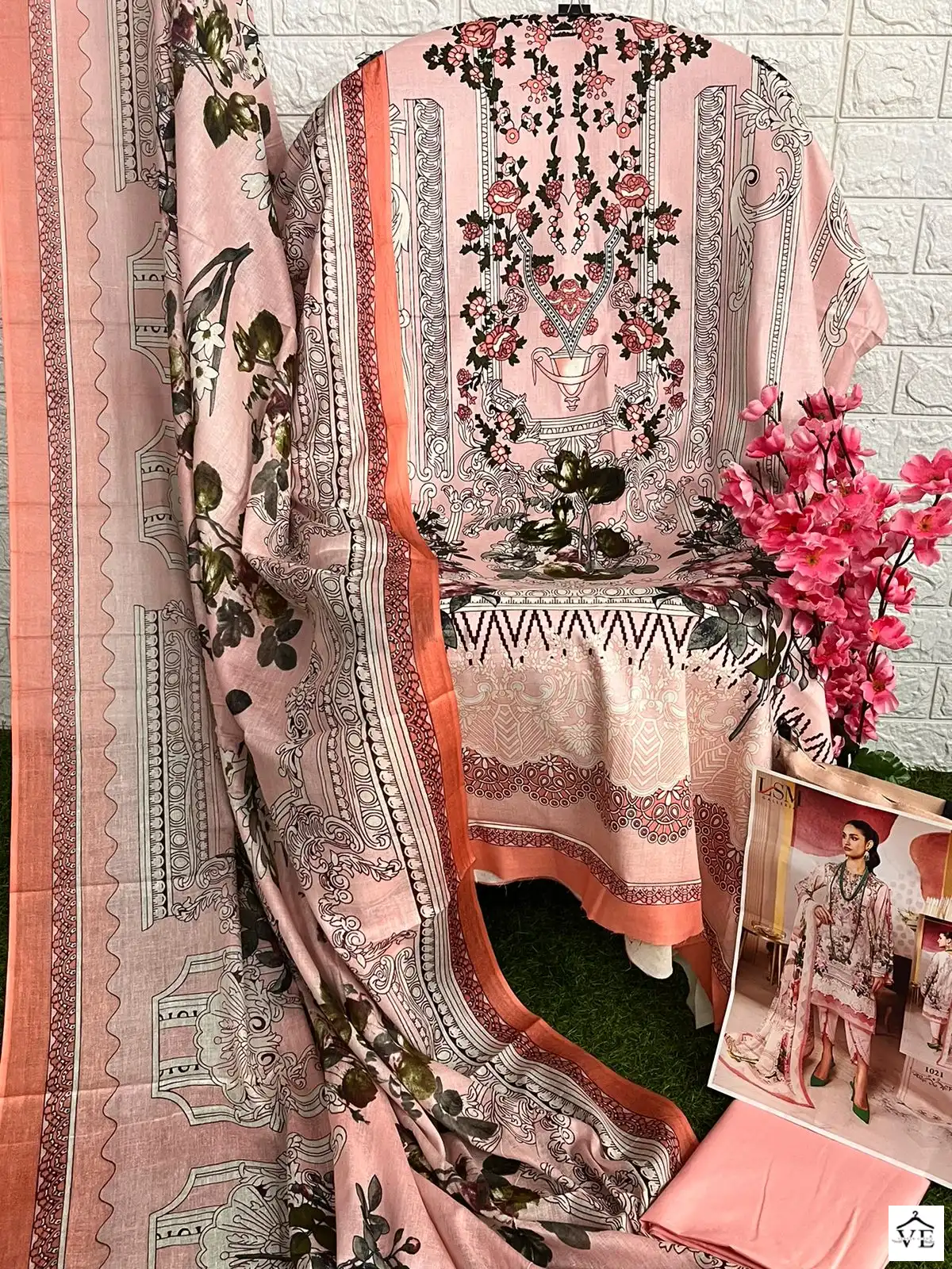 Lsm Parian Dream Heavy Luxury Lawn Vol 3 Pure Heavy Lawn Wholesale Pakistani Suit Catalog — Wholesale Salwar Suits, Lsm wholesale from Surat - Gallery Image 11