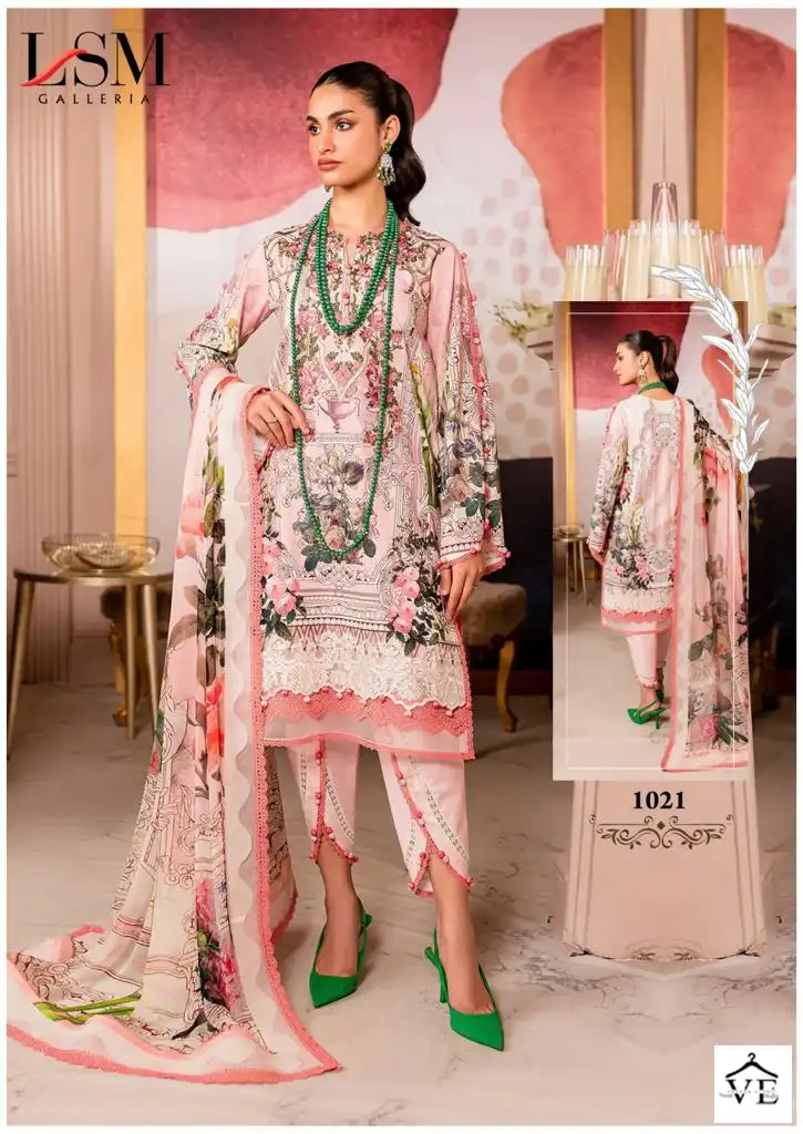 Lsm Parian Dream Heavy Luxury Lawn Vol 3 Pure Heavy Lawn Wholesale Pakistani Suit Catalog — Wholesale Salwar Suits, Lsm wholesale from Surat - Gallery Image 5