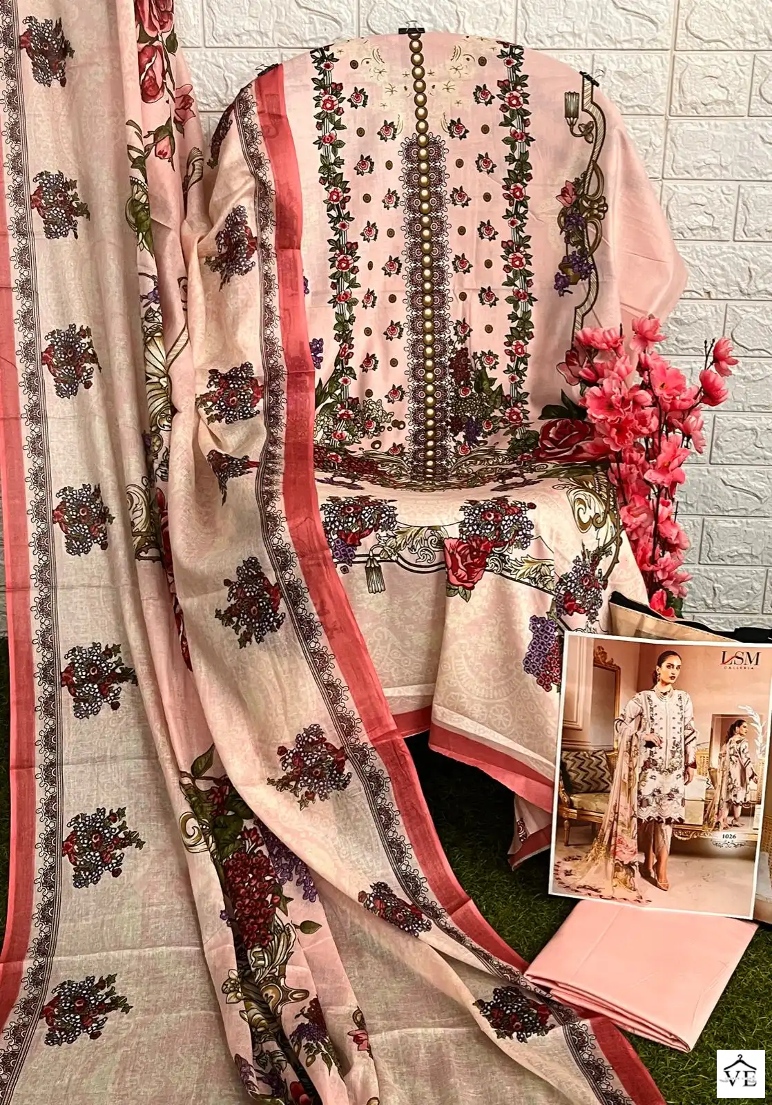 Lsm Parian Dream Heavy Luxury Lawn Vol 3 Pure Heavy Lawn Wholesale Pakistani Suit Catalog — Wholesale Salwar Suits, Lsm wholesale from Surat - Gallery Image 8