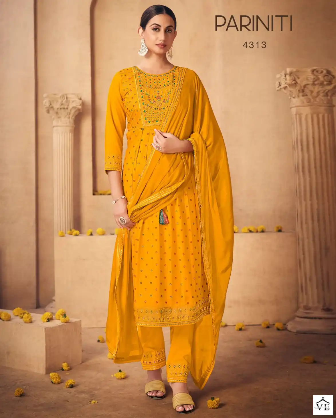 Rangoon Pariniti Heavy Airjet Rayon Wholesale Readymade Salwar Suit Catalog — Wholesale Salwar Suits, MPA wholesale from Surat — view 1