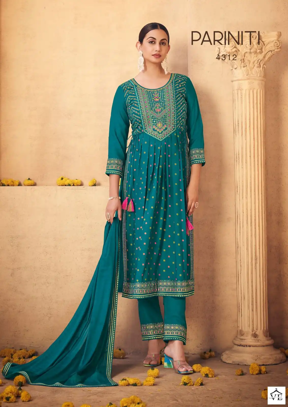 Rangoon Pariniti Heavy Airjet Rayon Wholesale Readymade Salwar Suit Catalog — Wholesale Salwar Suits, MPA wholesale from Surat - Gallery Image 2