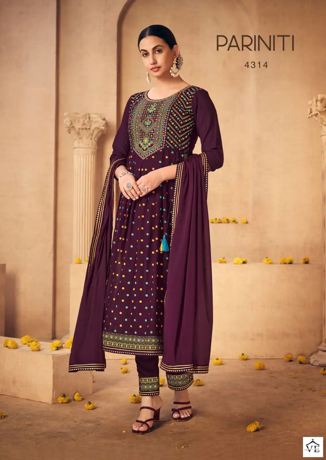 Rangoon Pariniti Heavy Airjet Rayon Wholesale Readymade Salwar Suit Catalog — Wholesale Salwar Suits, MPA wholesale from Surat - Gallery Image 3