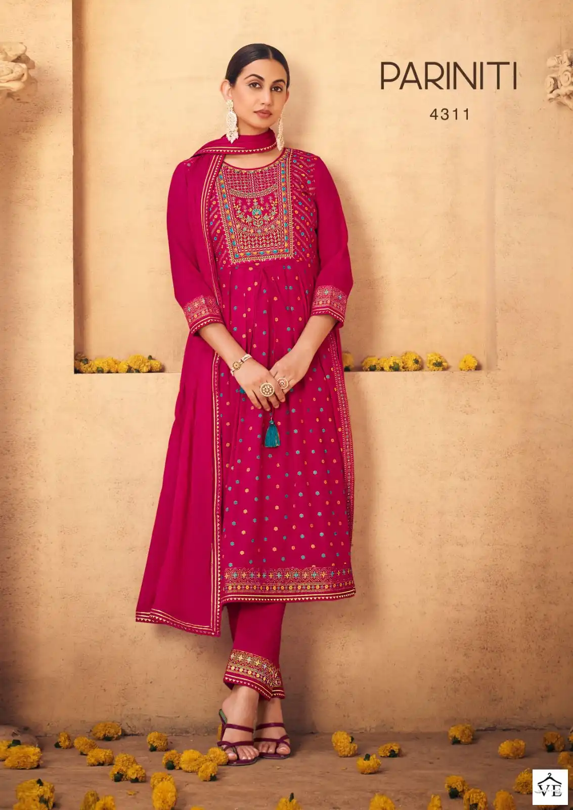 Rangoon Pariniti Heavy Airjet Rayon Wholesale Readymade Salwar Suit Catalog — Wholesale Salwar Suits, MPA wholesale from Surat - Gallery Image 4
