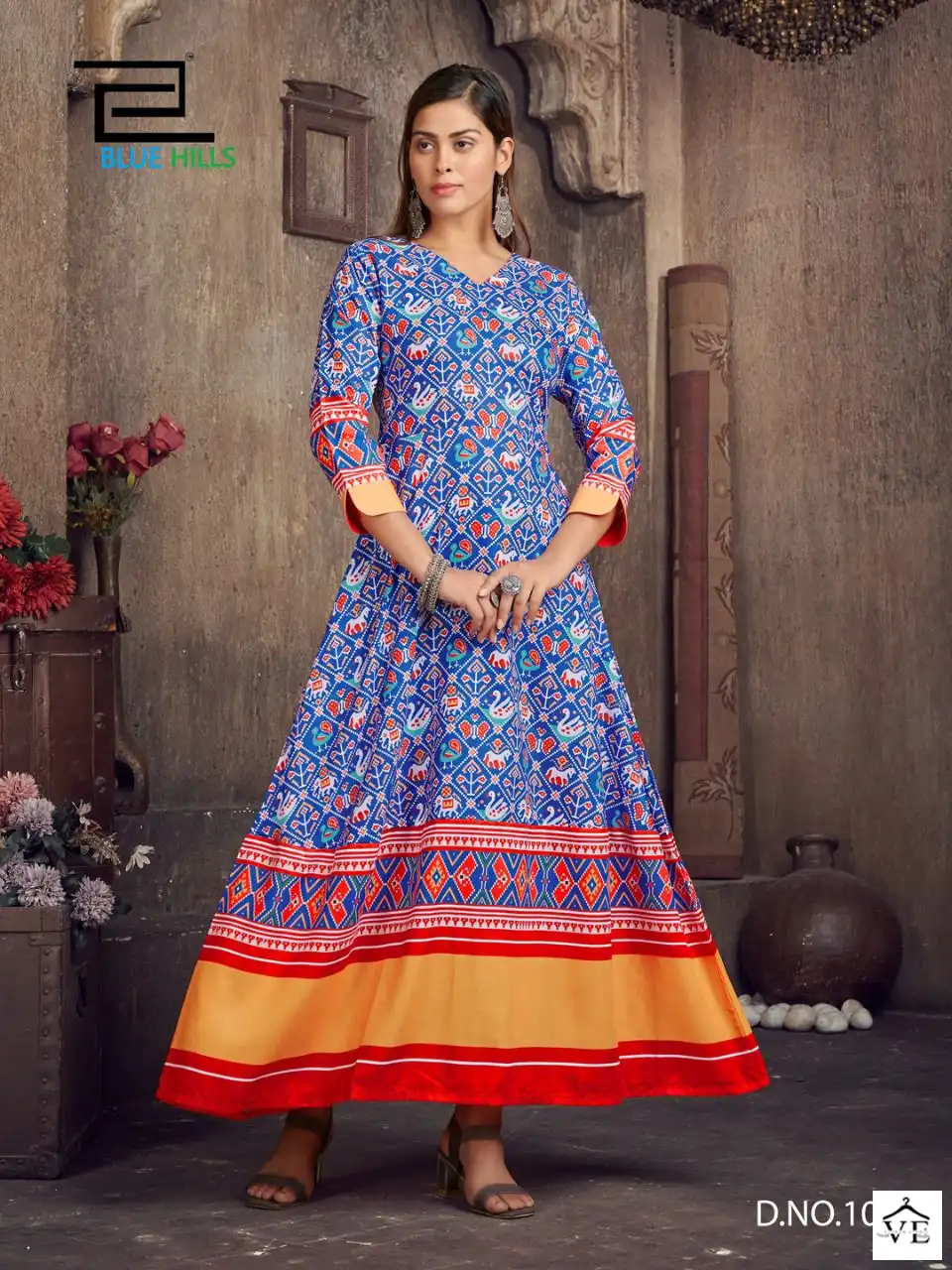 Blue Hills Patola Queen Muslin Wholesale Kurti Catalog — Wholesale Kurtis, MPA wholesale from Surat - Gallery Image 5