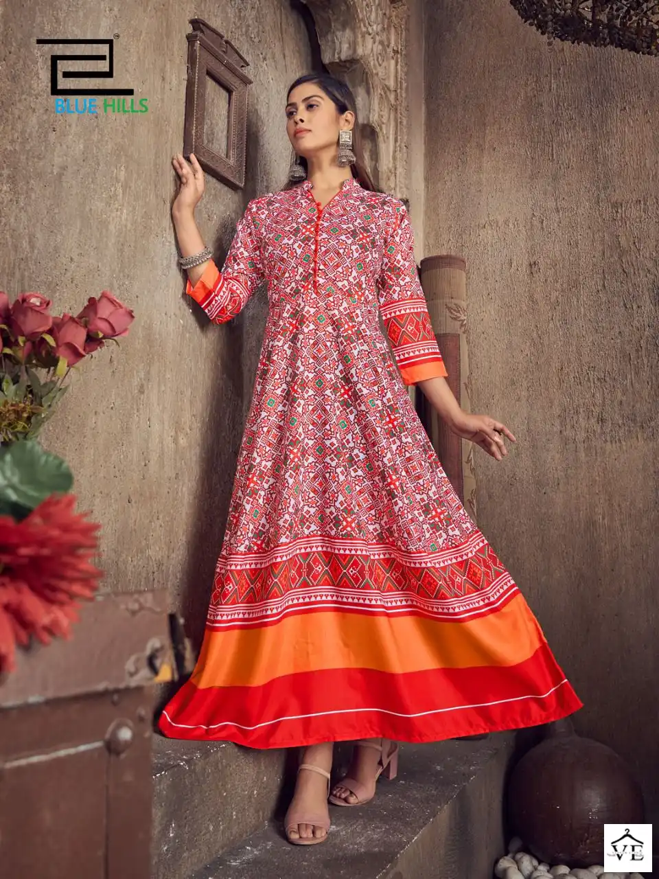 Blue Hills Patola Queen Muslin Wholesale Kurti Catalog — Wholesale Kurtis, MPA wholesale from Surat - Gallery Image 3
