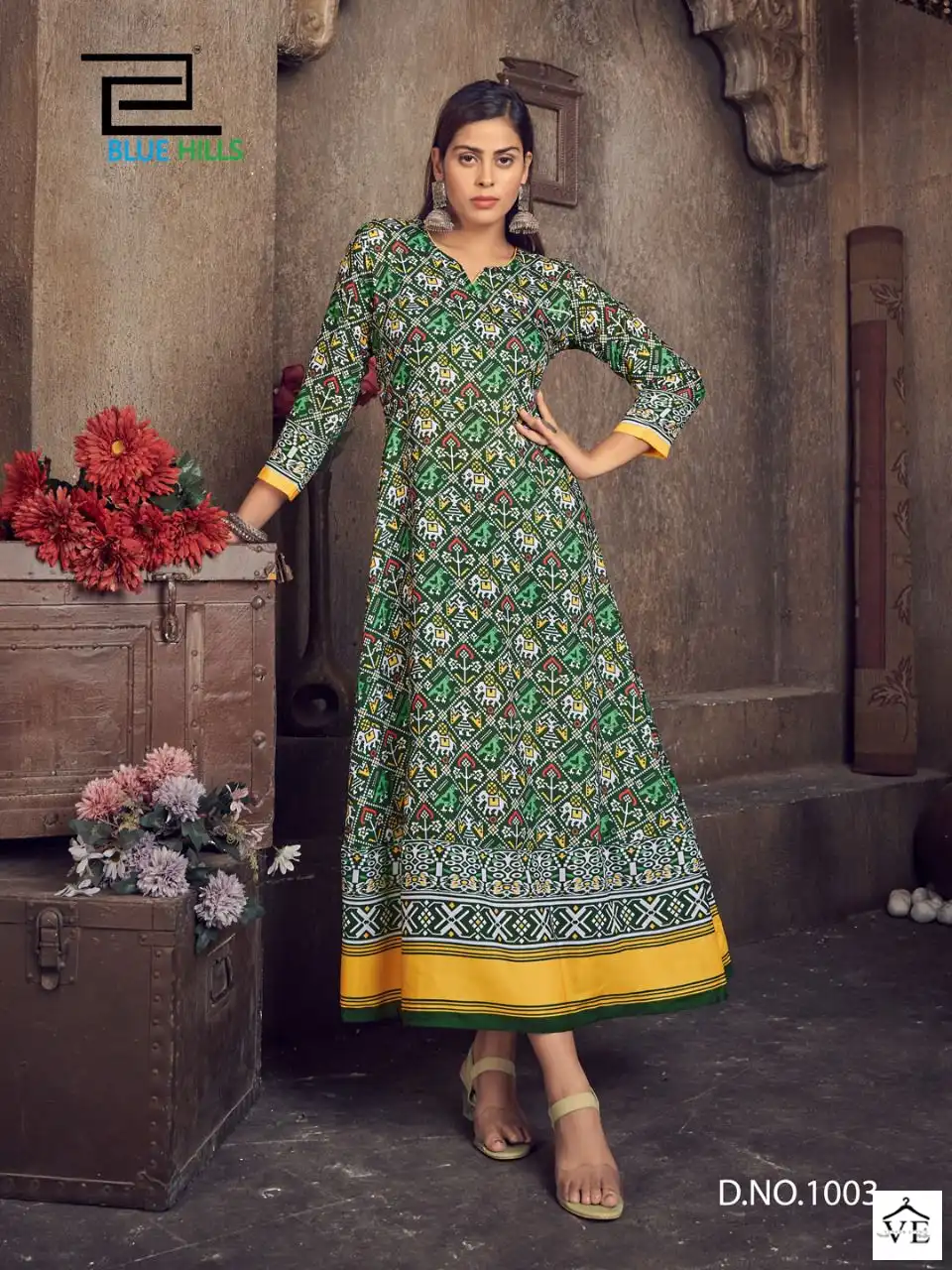 Blue Hills Patola Queen Muslin Wholesale Kurti Catalog — Wholesale Kurtis, MPA wholesale from Surat - Gallery Image 4