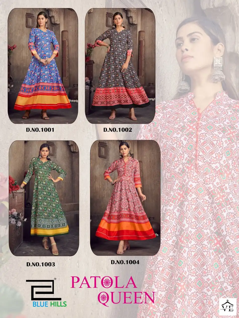 Blue Hills Patola Queen Muslin Wholesale Kurti Catalog — Wholesale Kurtis, MPA wholesale from Surat — view 6