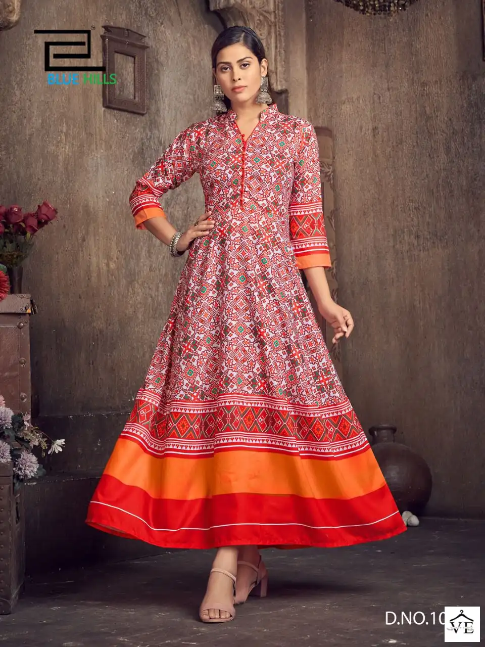 Blue Hills Patola Queen Muslin Wholesale Kurti Catalog — Wholesale Kurtis, MPA wholesale from Surat - Gallery Image 2