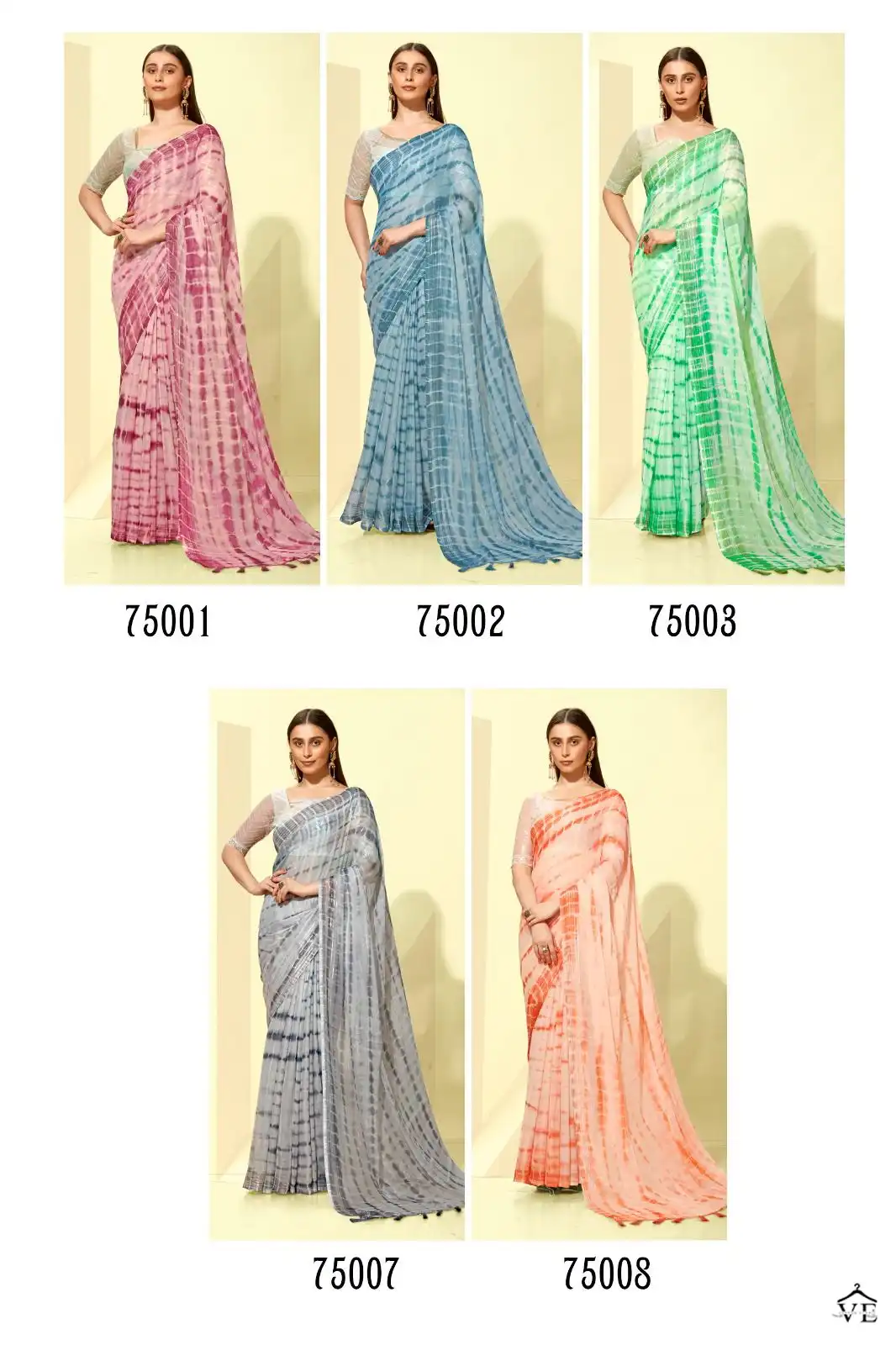 Kashvi Creation Poshak Golden Chiffon Wholesale Sarees Catalog — Wholesale Sarees, Kashvi Creation wholesale from Surat - Gallery Image 9