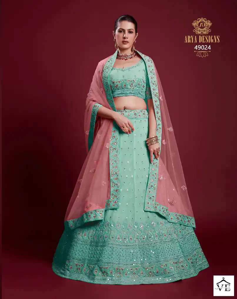 Arya Poshak Vol 6 Georgette Wholesale Bridal Lehenga Catalog — Wholesale Lehenga, MPA wholesale from Surat - Gallery Image 2
