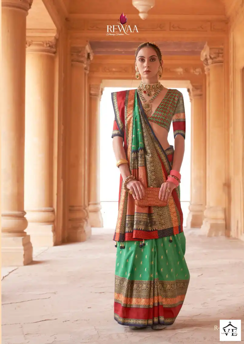 Rewaa Prasang Super V.B Silk Wholesale Saree Catalog - Image 5