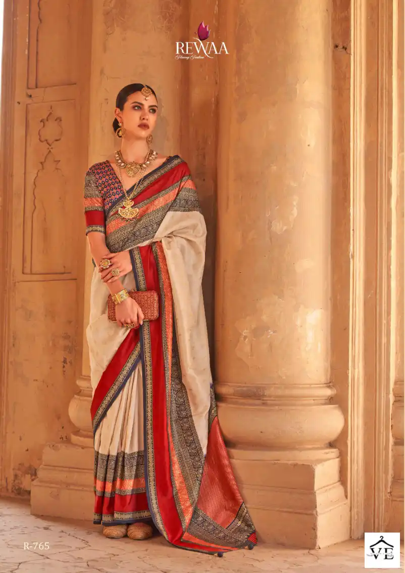Rewaa Prasang Super V.B Silk Wholesale Saree Catalog - Image 6