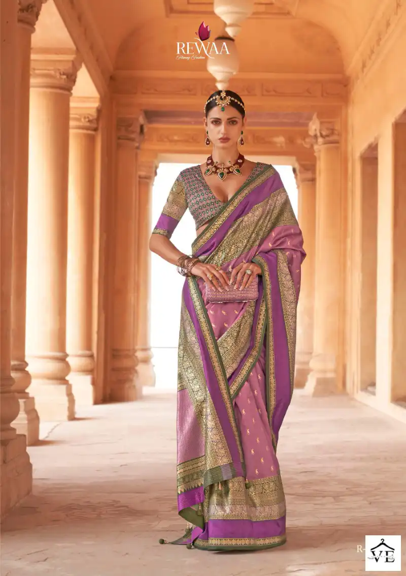 Rewaa Prasang Super V.B Silk Wholesale Saree Catalog - Image 8