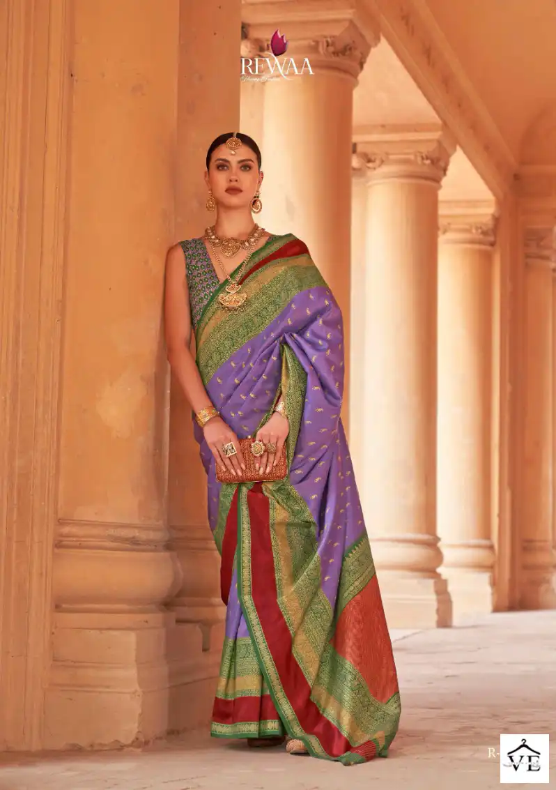 Rewaa Prasang Super V.B Silk Wholesale Saree Catalog - Image 10