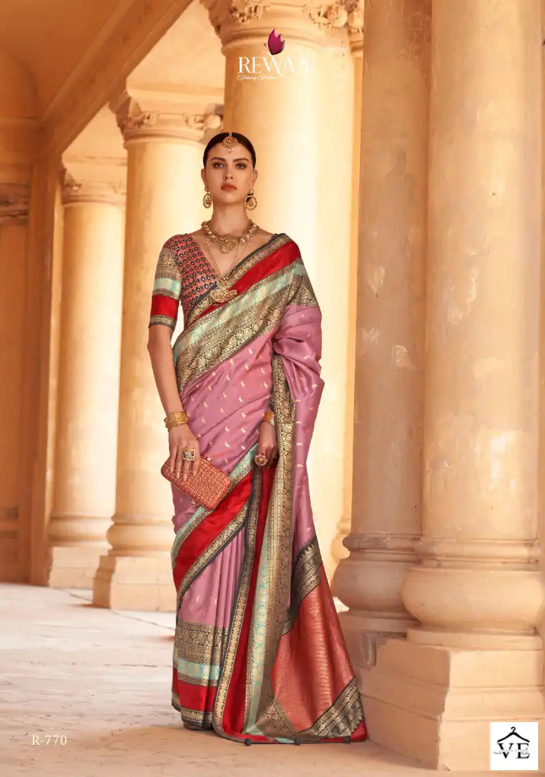 Rewaa Prasang Super V.B Silk Wholesale Saree Catalog - Image 11