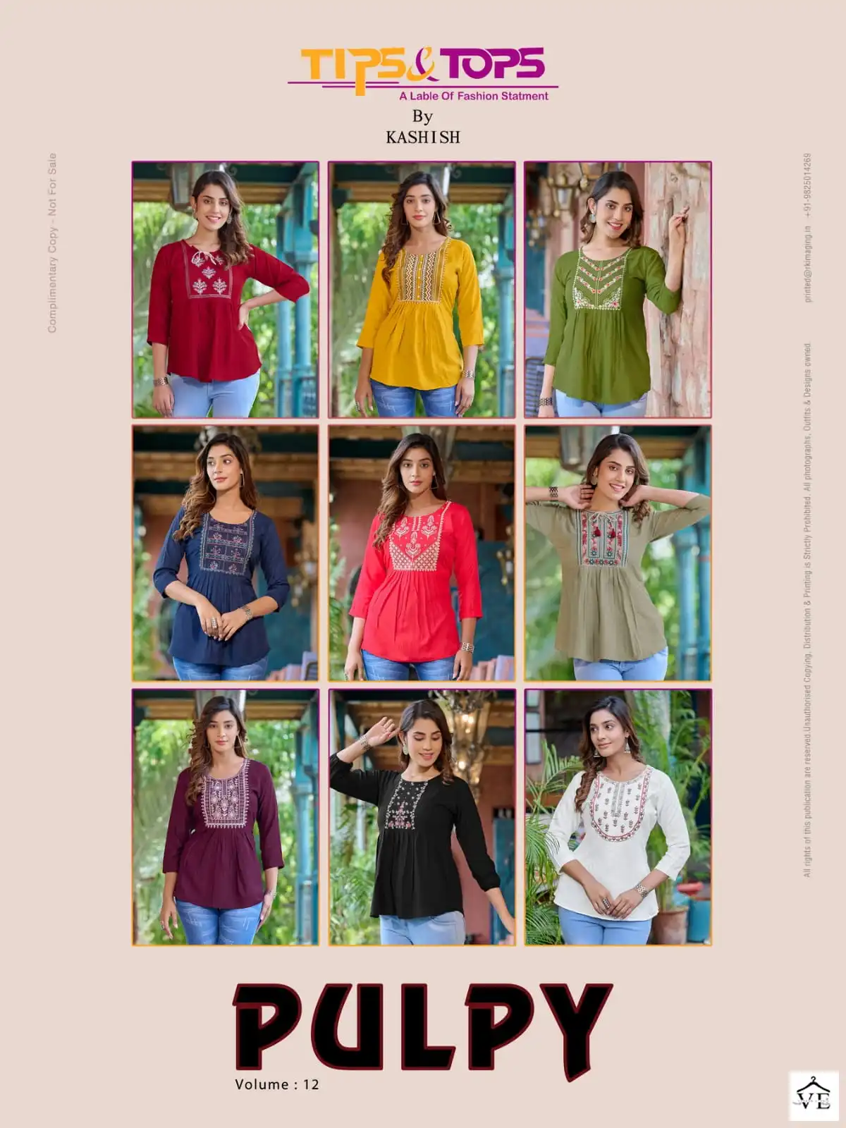 Tips &amp; Tops Pulpy Vol 12 Heavy Rayon Slub Wholesale Kurtis Catalog — Wholesale Kurtis, MPA wholesale from Surat — view 10