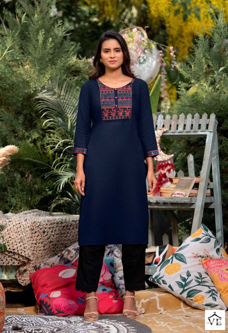 Psyna Pari Vol 10 Rayon Slub Wholesale Kurtis Catalog — Wholesale Kurtis, MPA wholesale from Surat - Gallery Image 2