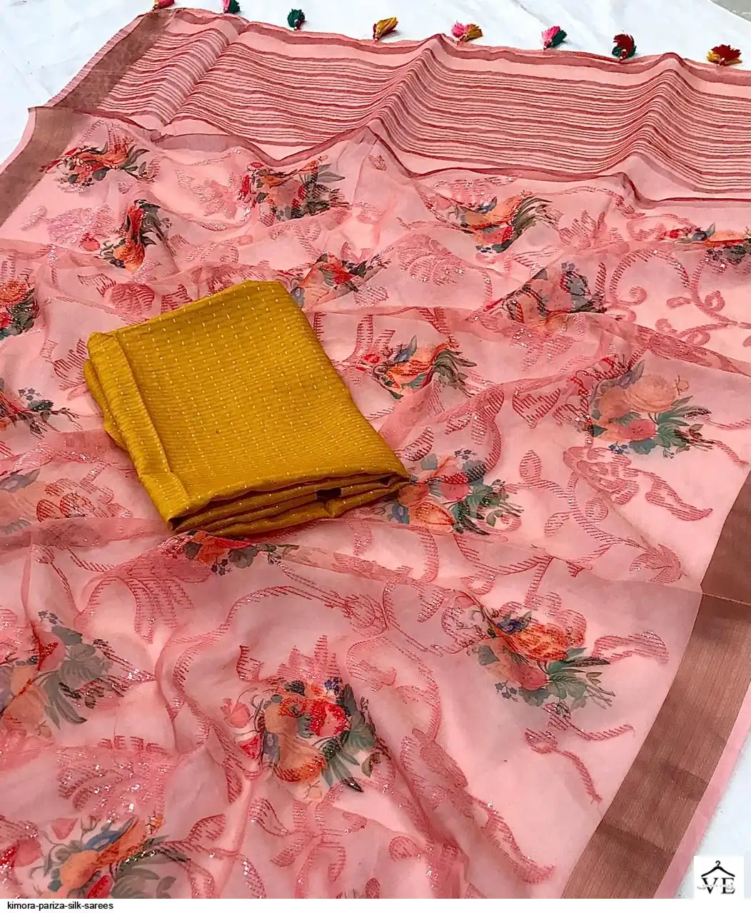 Kimora Pariza Organza Silk Wholesale Fancy Saree Catalog — Wholesale Sarees, MPA wholesale from Surat - Gallery Image 2