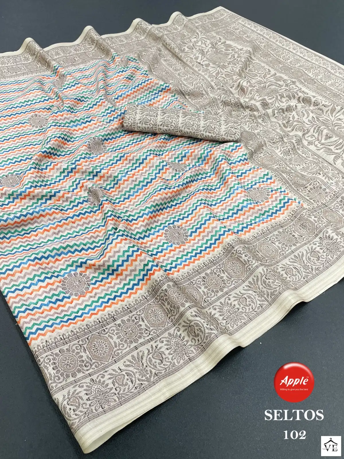 Apple Digital-1001 Pure Linen Wholesale Saree Catalog — Wholesale Sarees, MPA wholesale from Surat - Gallery Image 5