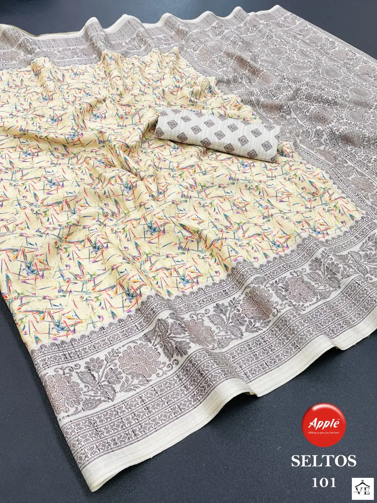 Apple Digital-1001 Pure Linen Wholesale Saree Catalog — Wholesale Sarees, MPA wholesale from Surat - Gallery Image 6