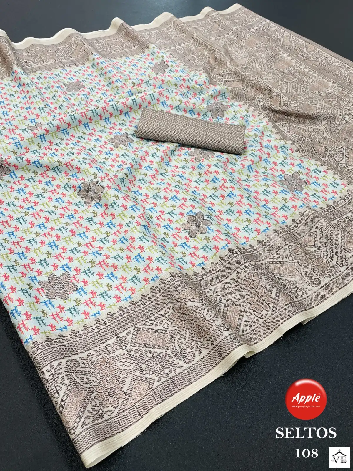 Apple Digital-1001 Pure Linen Wholesale Saree Catalog — Wholesale Sarees, MPA wholesale from Surat - Gallery Image 12